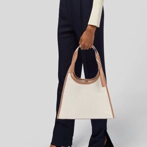 Staud Leather & Canvas Shoulder Bag